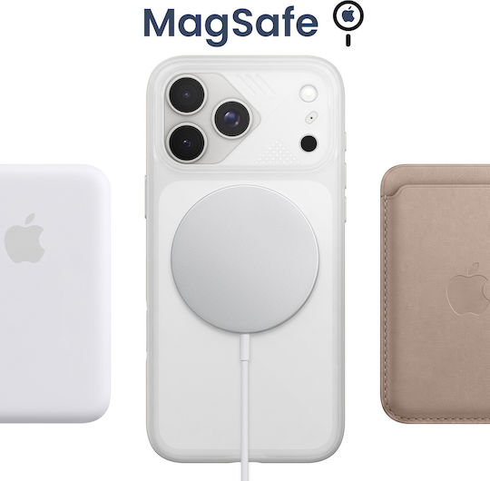 Pango Magsafe Case Iphone 18 Pro Translucent Back Rotating Ring White