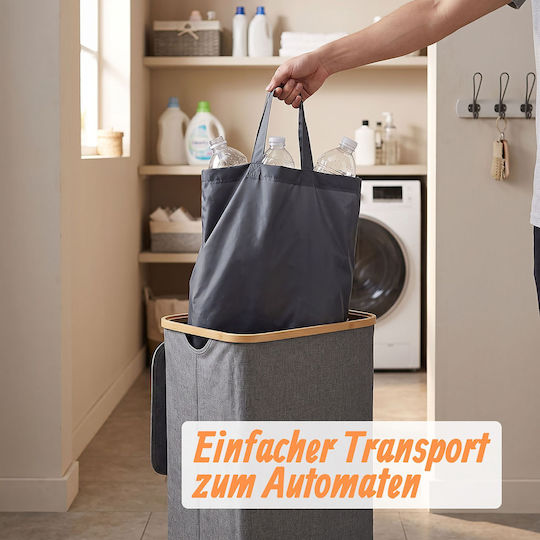 Relaxdays Coș de Reciclare din Plastic 100 l Gri
