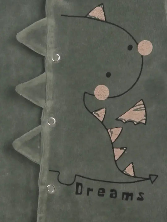 Joyce Dino Dreams Samt-Strampler Khaki