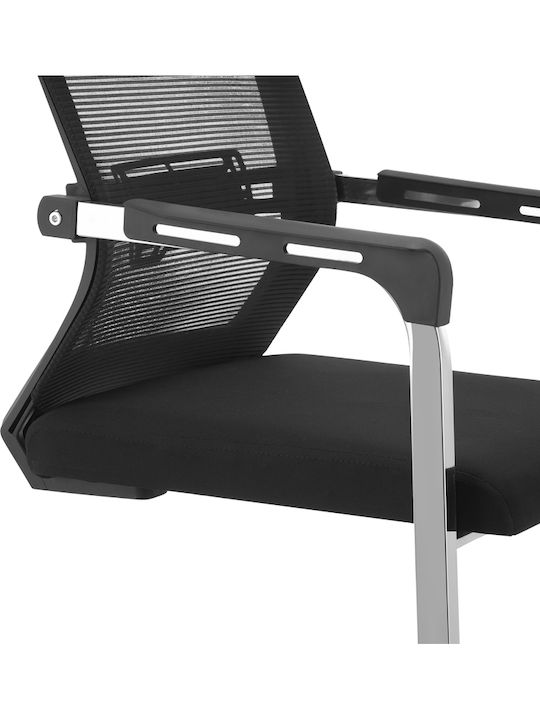 Chromatic Visitor Chair with Arms in Black 54x53x97cm 5 Pieces
