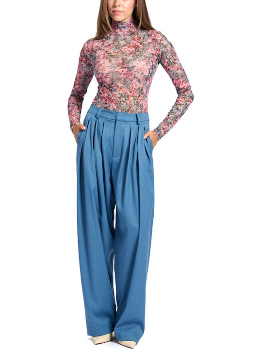 Damenhose mit Hohem Bund Blau