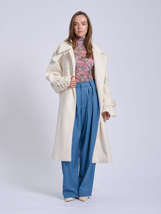 Damenhose mit Hohem Bund Blau