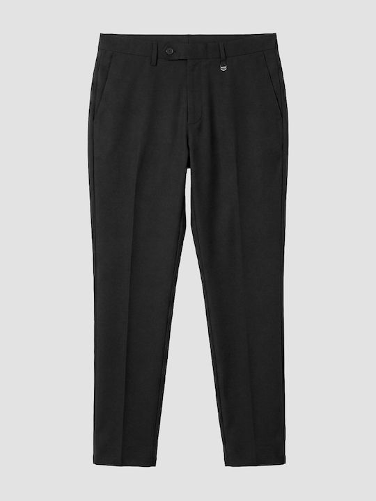 Мъжки Еластичен Панталон със Slim Fit Кройка Черен