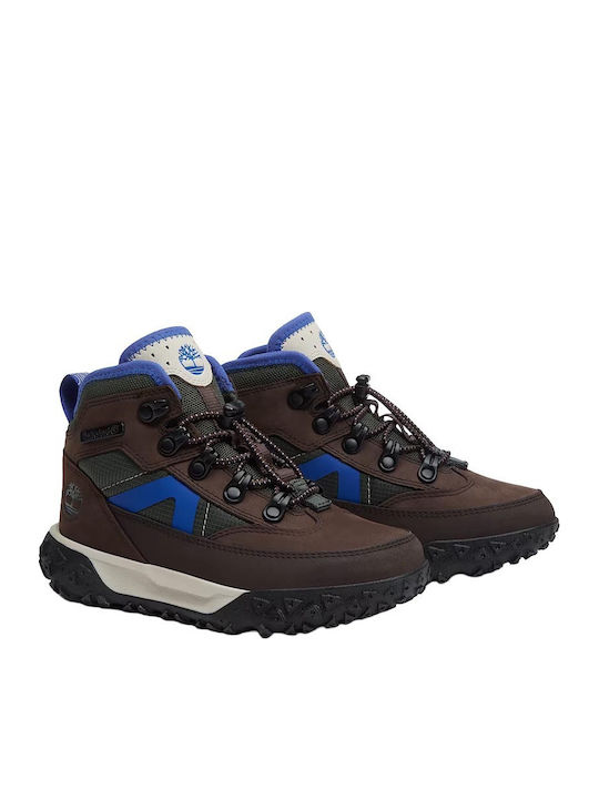 Motion 6 Leather Kids Ankle Boots with Laces Brown