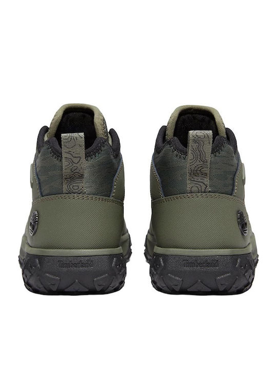 Motion 6 Leather Kids Ankle Boots with Laces Green
