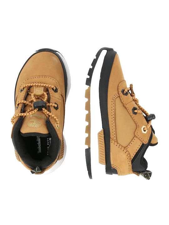 Field Trekker Leather Kids Ankle Boots with Laces Brown