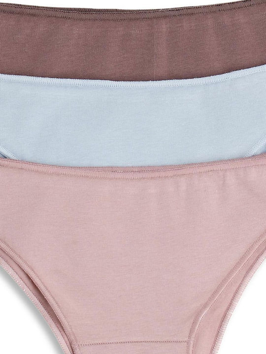 Damen Brazilian Slips 3er-Pack Mehrfarbig