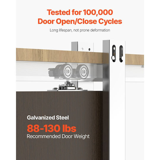 Vevor Sliding Door Mechanism 142.24 cm Brown