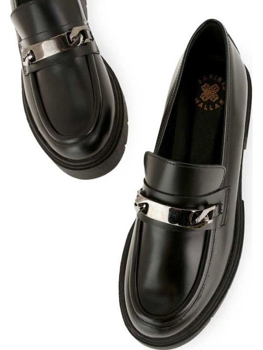 Leather Women's Loafers in Black