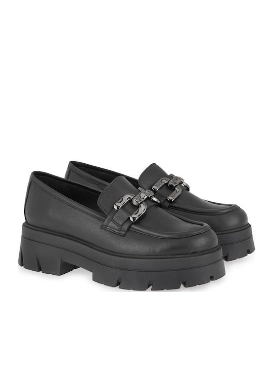 Leather Women's Loafers in Black