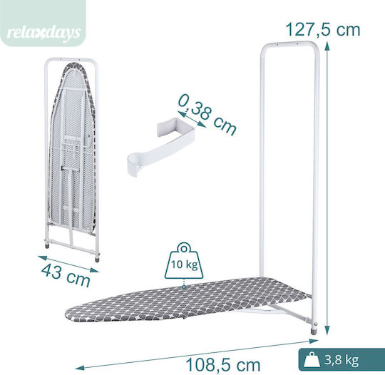 Relaxdays Foldable Ironing Board for Steam Iron 128x43cm