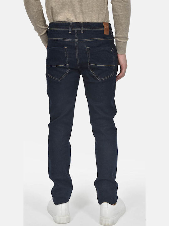 Ανδρικό Παντελόνι Τζιν Ελαστικό Slim Fit Blue Black