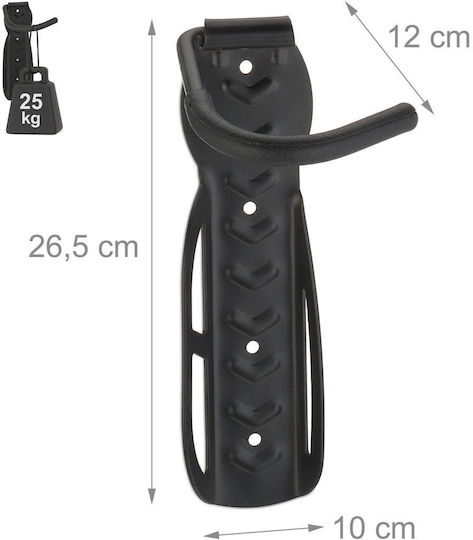 Set 2 Relaxdays Wall-mounted Bicycle Racks Black 5 Cm