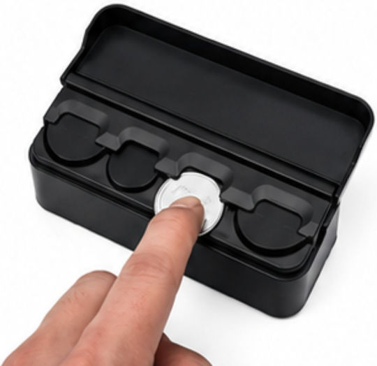 Portmoneu Auto pentru Monede cu 4 Compartimente pentru Taxe de Drum și Parcare Negru W16903