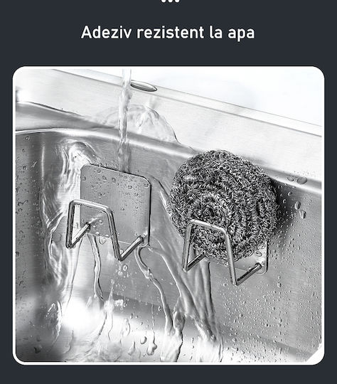 Suport pentru Burete din Oțel Inoxidabil Gri 5x3.5cm