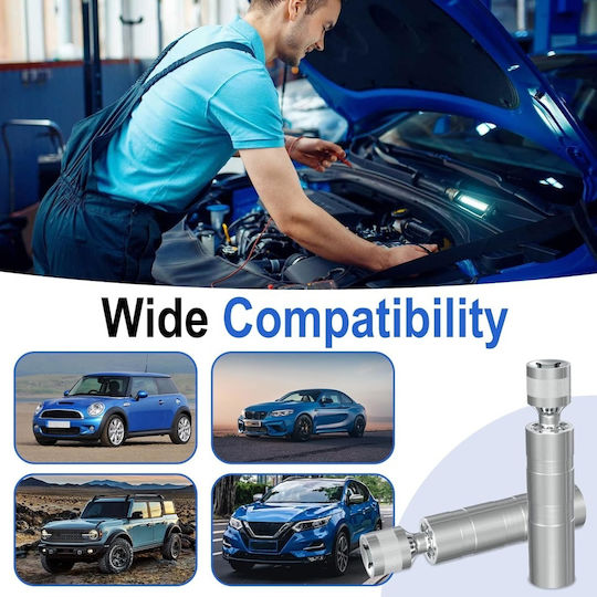 Set Chei Magnetice pentru Bujii 14 Mm 16 Mm 9/16" 5/8" Cu Articulație Cardanică Rotativă la 360° Tubulare cu Pereți Subțiri din Oțel Crom-Vanadiu cu Profil cu 12 Colțuri Compatibile cu Bmw Mini Nissan Antrenare 3/8 Inch