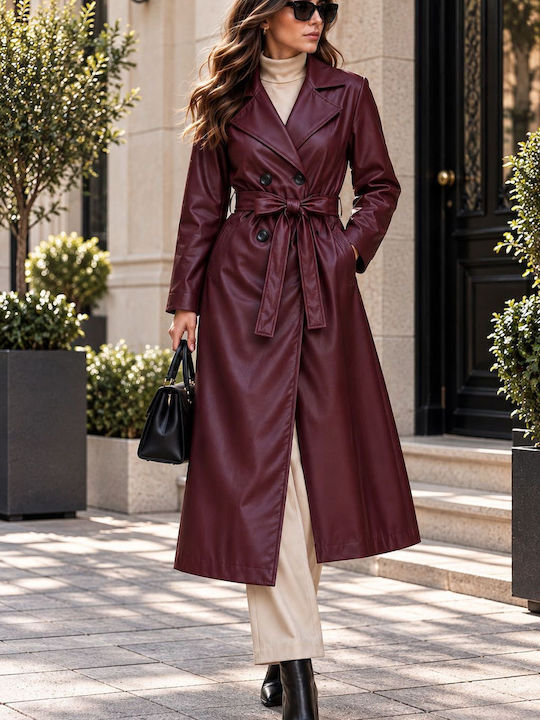 Damen-Trenchcoat Burgund
