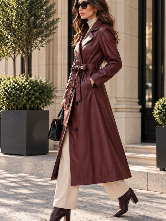 Damen-Trenchcoat Burgund