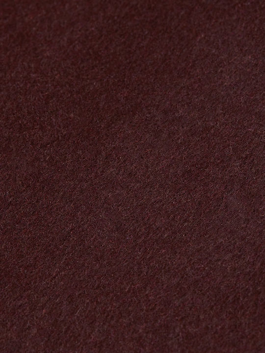 Palton de Damă Din Lână Bordo cu Nasturi