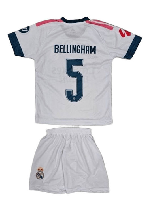 Παιδικό Σετ Ποδοσφαίρου Bellingham Real Madrid 2026-2027 Λευκή Balón De Oro Λευκό Unisex Παιδικά Ab208