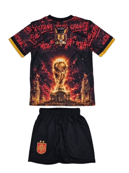 Παιδικό Σετ Ποδοσφαίρου Yamal Εθνική Ισπανίας Special World Cup Edition Μαύρο Κόκκινο Balón De Oro Κόκκινο Μαύρο Unisex Παιδικά Ab314