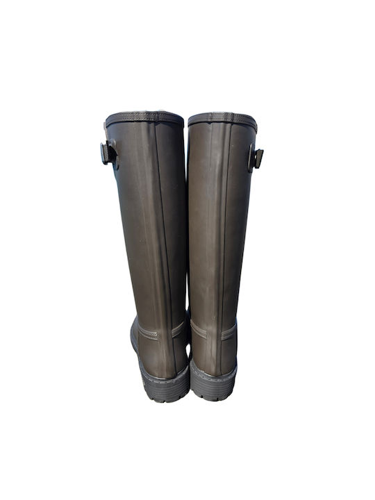Women's Wellies with Brown Fur