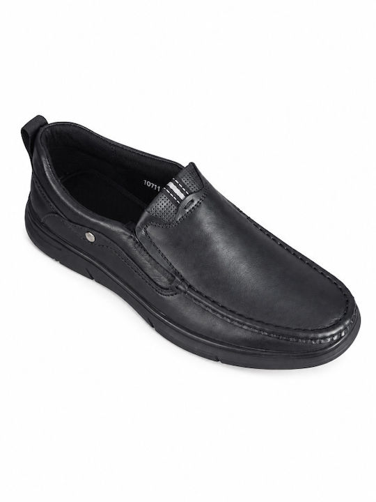 Leather Men's Moccasins in Black Colour