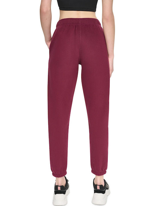 Pantaloni de trening cu Elastic Fleece Maro Ciocolatiu