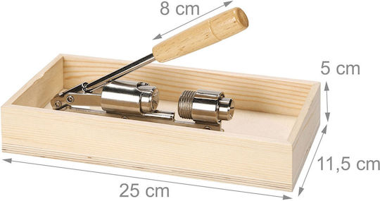 Relaxdays Retro Nutcracker Wooden Handle Light Brown Silver