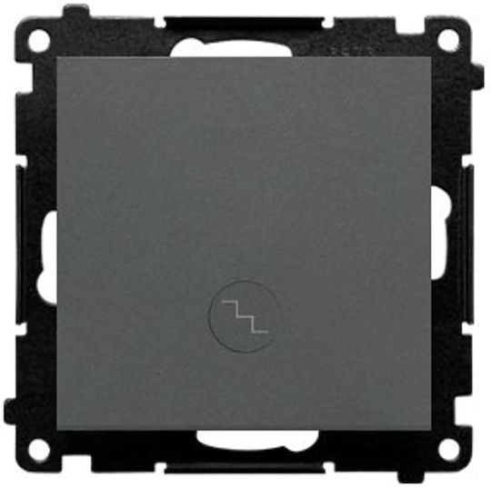 Kontakt-Simon Simon 55 Recessed Single Wall Switch without Frame Aller Retour Grey