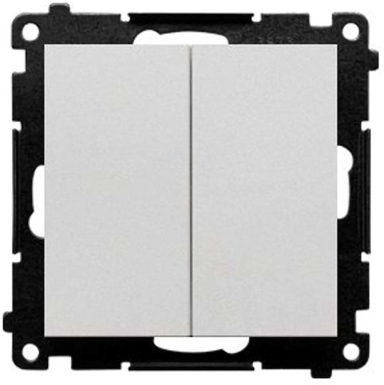 Kontakt-Simon Simon 55 Recessed Double Wall Switch Without Frame Grey