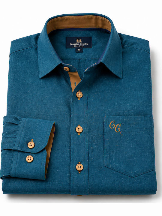 Long Sleeve Regular Fit Petrol Blue Shirt