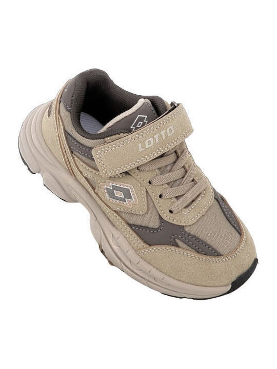 Kids Sneakers with Hook & Loop Closure Khaki