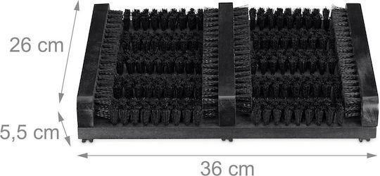 Răzuitor pentru pantofi din lemn Relaxdays Negru 5.5 X 36 X 26 Cm Perii 1.1 Kg