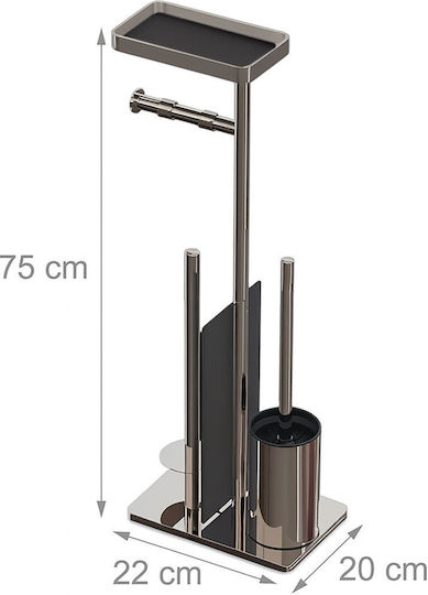 Relaxdays Badezimmerzubehör-Set aus Inox in Grau
