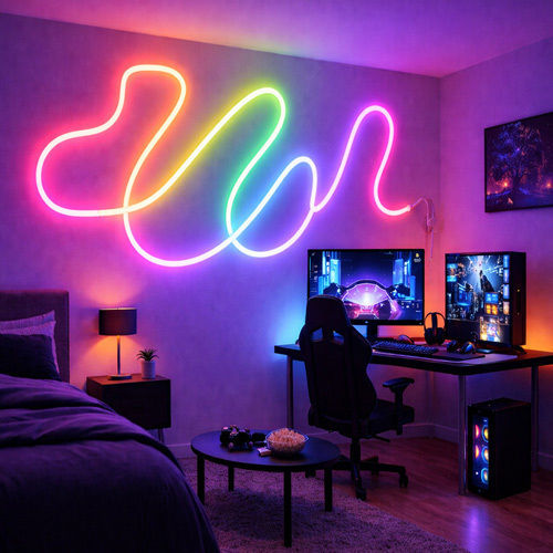 Smart LED TV Strip USB 5V RGB Light 5m Neon Flex with Power Supply & Remote Control