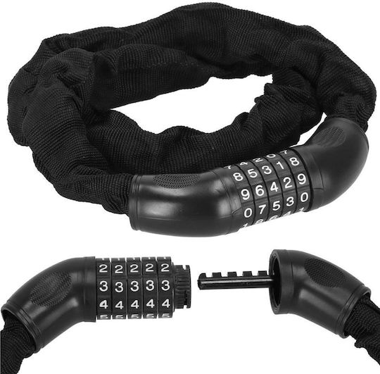 Bicycle Scooter Anti-theft Lock Combination Lock Length 98 Cm Steel Black