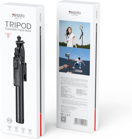 Yesido Sf23 Selfie Stick Tripod 360° Automatic Face Tracking Black