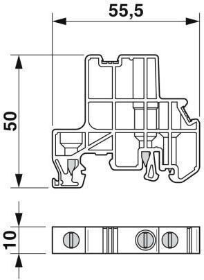 Phoenix Contact Bornă de Fixare Gri 10mm E Uk 1 1201413