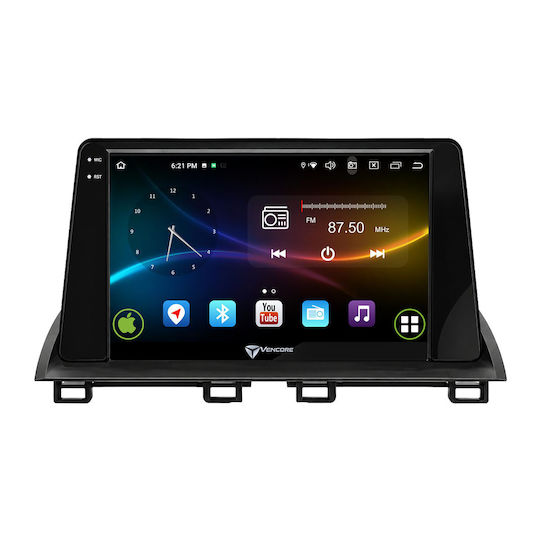 Vencore 3236-10007-0138b Android-15-Multimedia-Display 9" 9109a Mtk6762 Octa-Core 2 GB/32 GB IPS-Frontblende CarPlay Android Auto Rückfahrkamera-Unterstützung AHD Mazda 3 Axela 2014–2026 – Schwarz 3236-10007-0138b