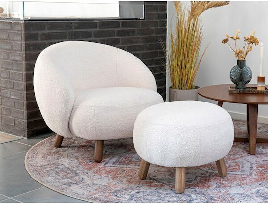 Brea 149 Fotoliu Rotativ cu Suport pentru Picioare Alb 76x80x68cm Brea 149 Fotoliu Rotativ cu Suport pentru Picioare Alb 76x80x68cm
