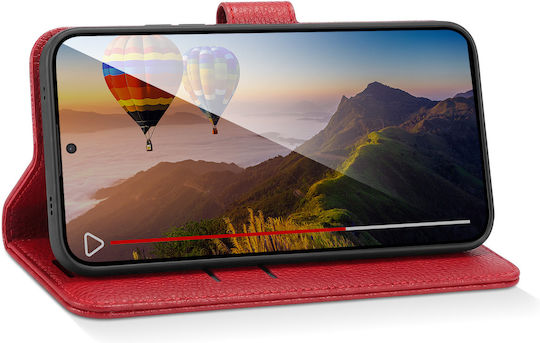 Zanaé Wallet Case Redmi Note 17 Pro Textured Effect Stand Red
