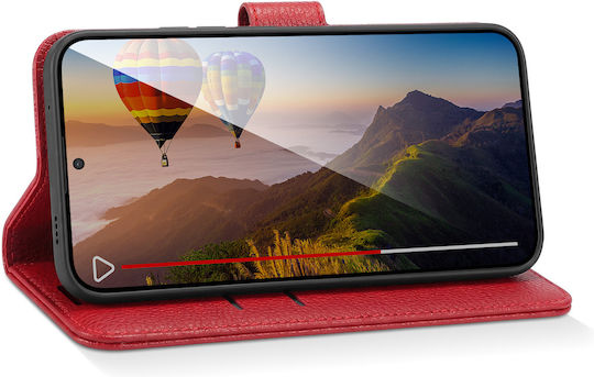 Zanaé Wallet Case Redmi Note 17 Pro Max Grained Effect Stand Red