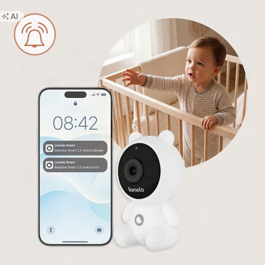 Lionelo Babyline Smart Baby Monitor with Two-Way Audio & Lullabies & Melodies