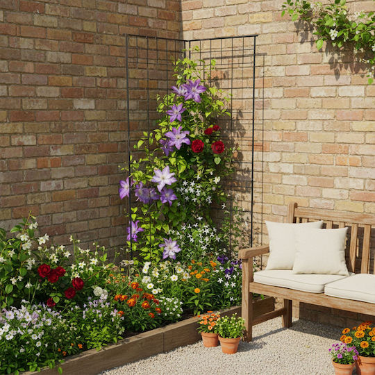 Set 2 Relaxdays Trellises Black 193 X 1 X 58 Cm