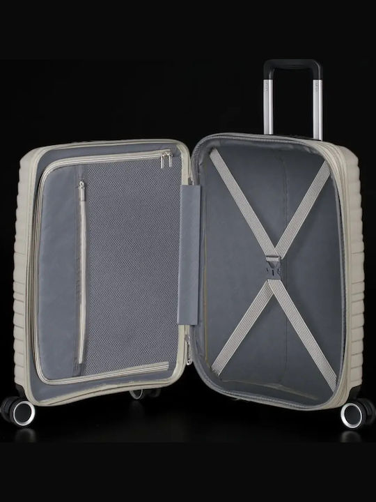American Tourister Flytwist Valiză de Călătorie pentru Cabină, Rigidă, Bej, Înălțime 55 cm