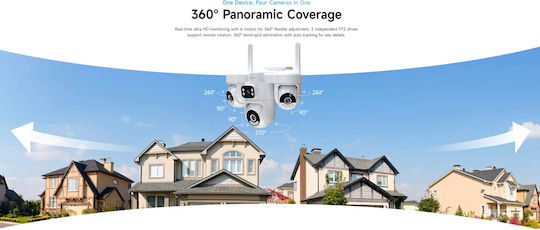 Vstarcam CS623FR IP Quad Wi-Fi Камера за Видеонаблюдение Full HD 1080p Водоустойчива с Двупосочна Комуникация и 4mm Обектив