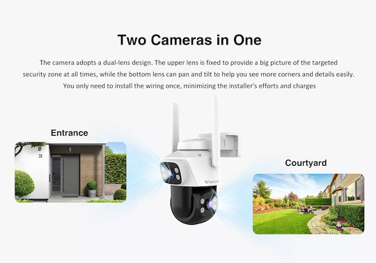 Vstarcam CS622DR IP Двойна IP Камера за Видеонаблюдение Wi-Fi 3+3MP Водоустойчива с Двупосочна Комуникация и 4mm Обектив