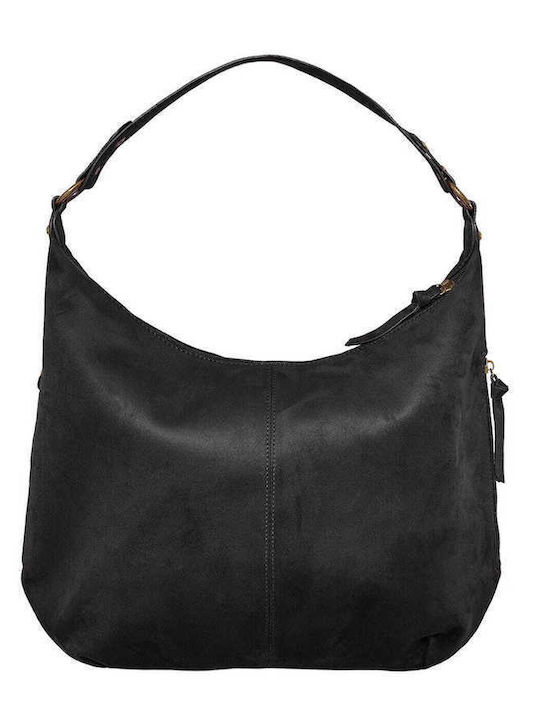 Celestino Damenhandtasche aus Wildleder mit Seitentaschen Schwarz