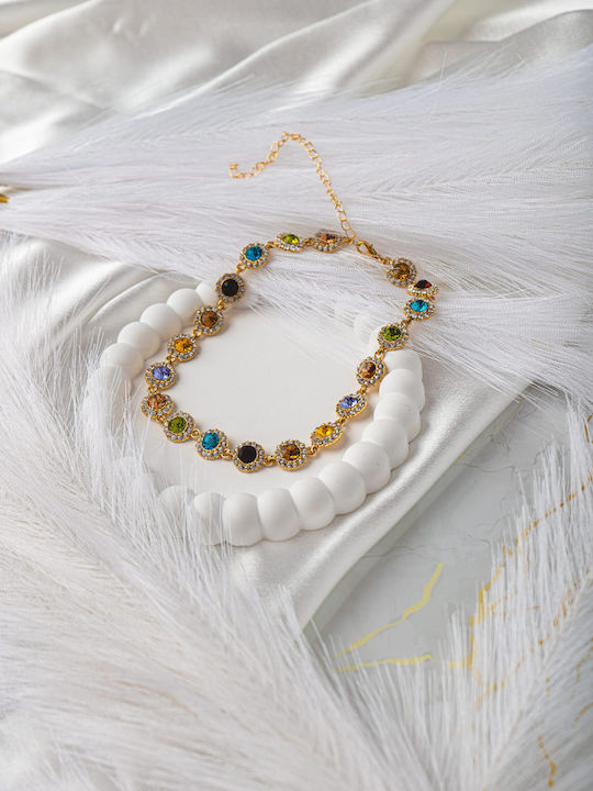 Gold-Plated Choker with Zircon